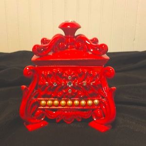 Decorative red trinket box